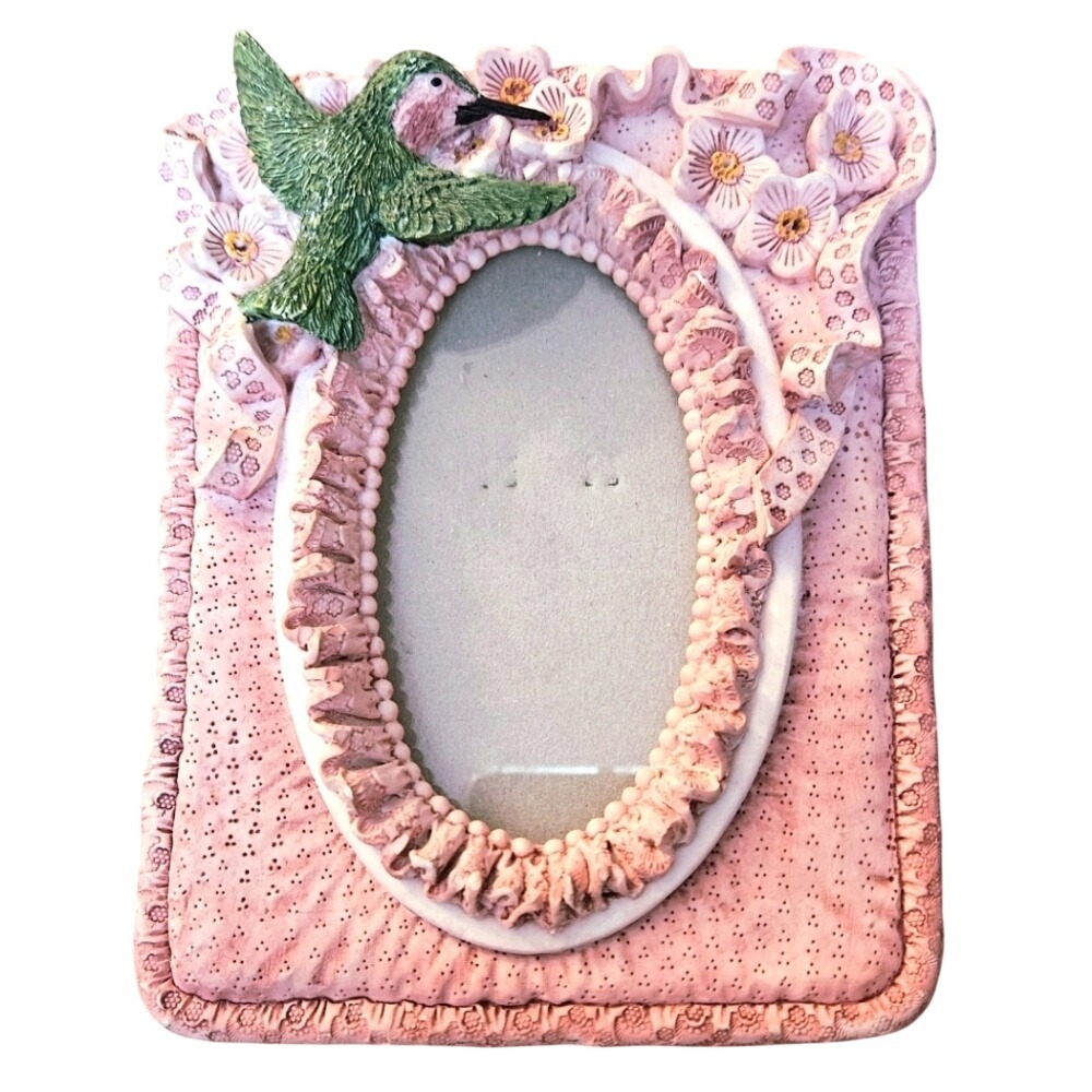 Fancy Frames Retro Pink Hummingbird Tabletop Picture‎ Frame 3.5x5 Photo